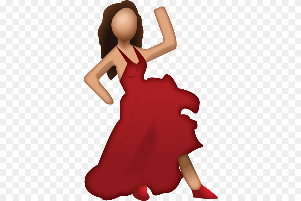 Download Dance Emoji Free Emoji Dancing Girl Emoji, Clothing, Leisure Activities, Formal Wear, Person Png