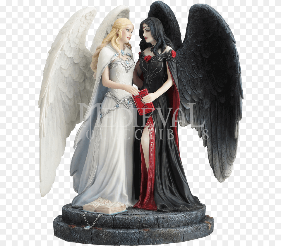 Download Dark And Light Angel Statue Angel Figurines, Adult, Wedding, Person, Female Png