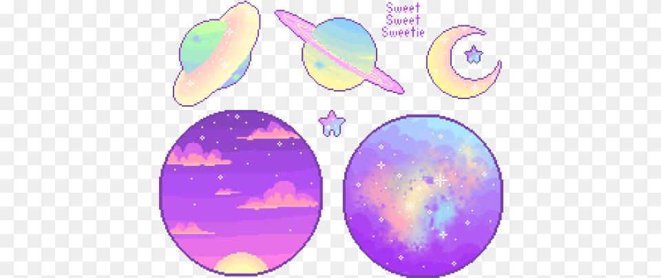 Download Decided To Make Some Pixel Planets And Space Stuff Planet Pixel Art, Nature, Night, Outdoors, Purple Free Transparent Png