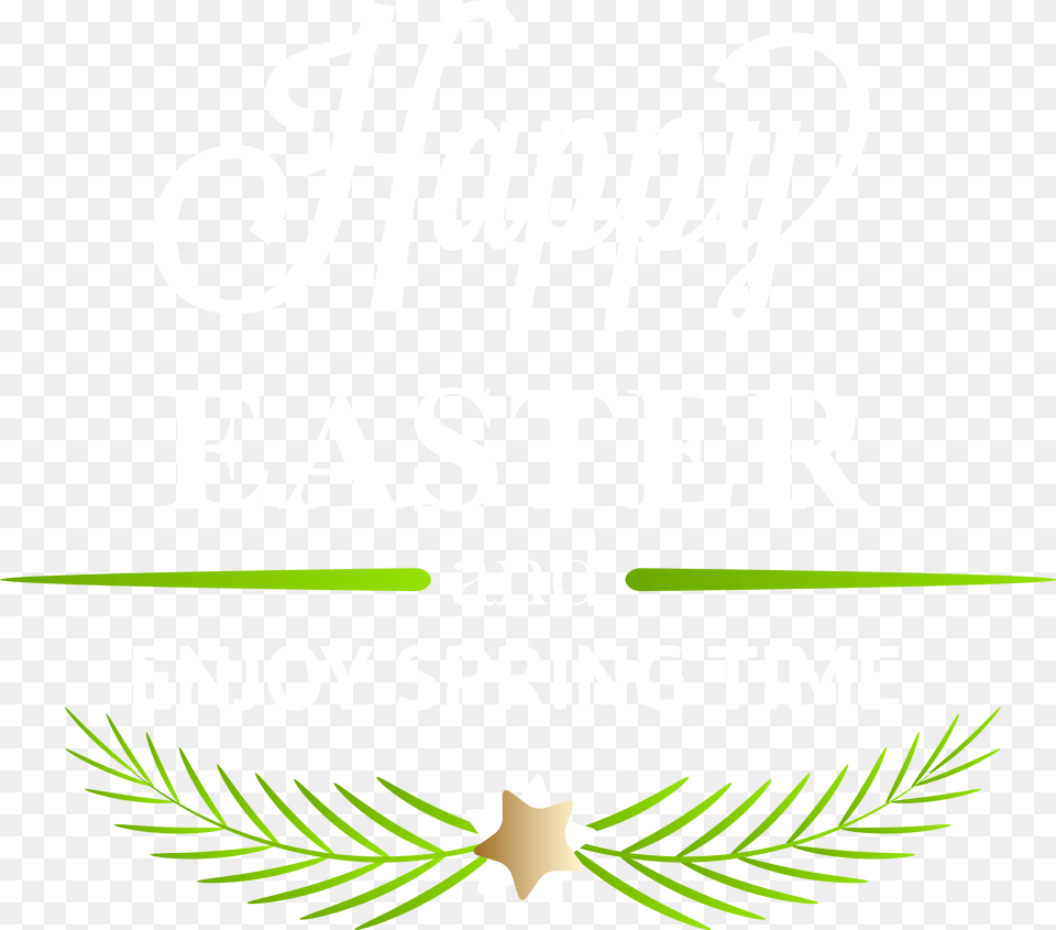 Deco Leaf Text Illustration Green Graphics Easter Happy, Advertisement, Logo, Symbol Free Png Download