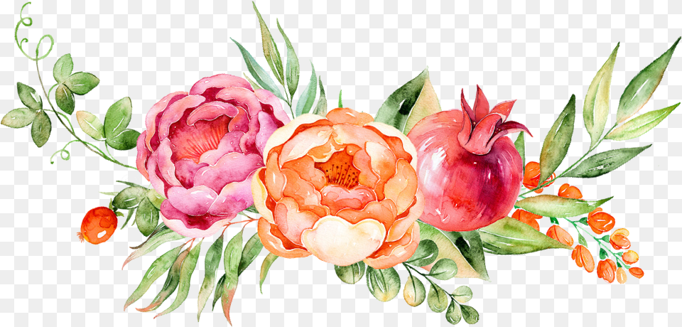 Download Decoration Flower Grape Watercolor Floral Painting Transparent Background Pink Peony, Art, Plant, Pattern, Graphics Png