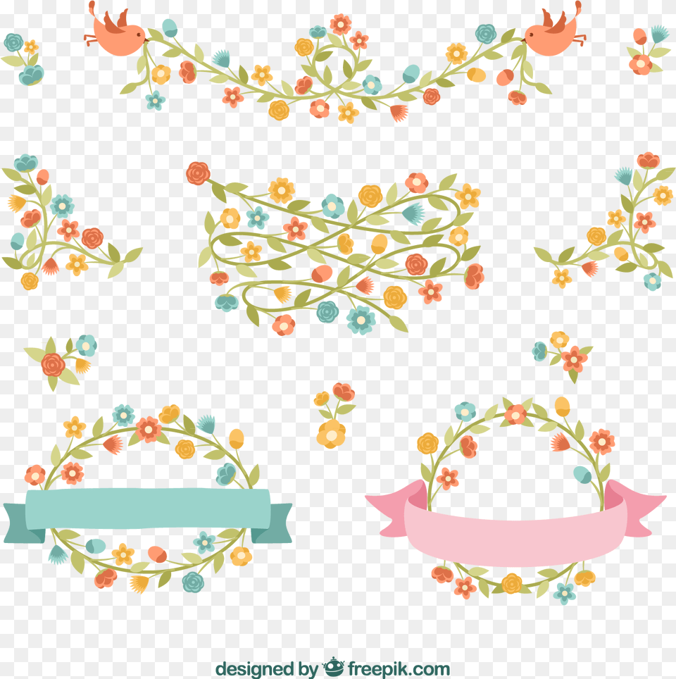 Decorative Downloads Flower Border Hd Image Hq Bingkai Bunga Freepik, Art, Floral Design, Graphics, Pattern Free Png Download