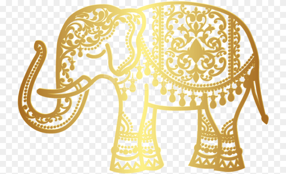 Download Decorative Gold Indian Elephant Background Indian Elephant, Chandelier, Lamp Free Transparent Png