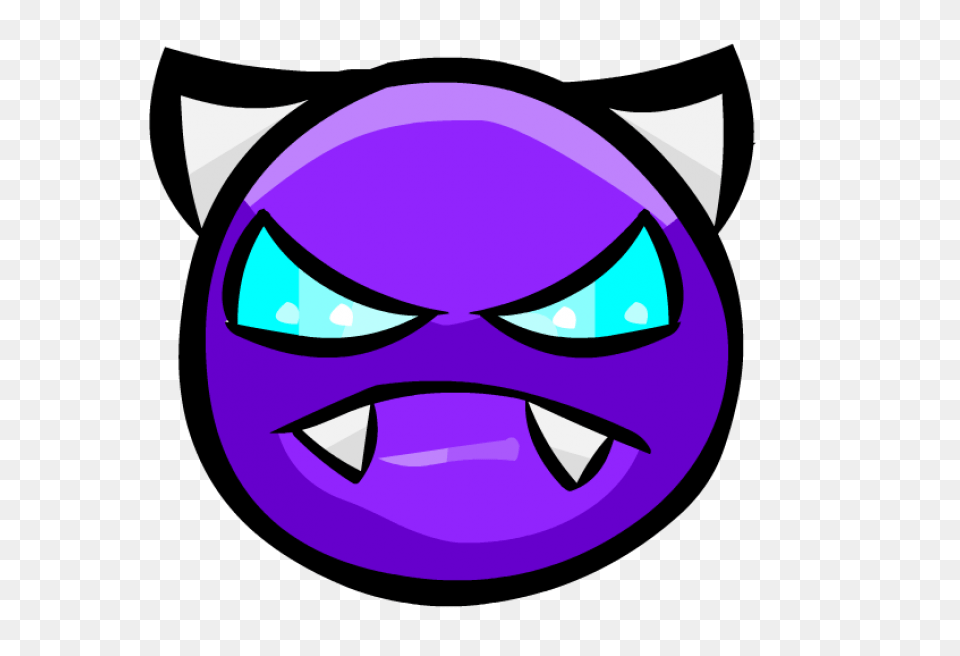 Download Demon For Free Easy Demon Geometry Dash, Purple, Face, Head, Person Png Image