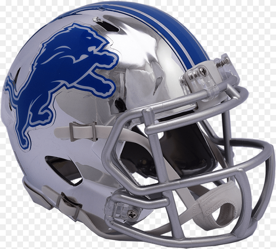 Download Detroit Lions Speed Chrome Mini Helmet Lions Nfl Chrome Football Helmets, American Football, Football Helmet, Sport, Person Png