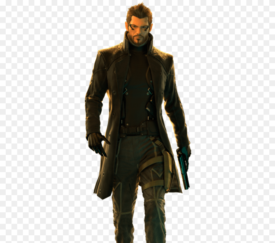 Download Deus Ex Images T Deus Ex Human Revolution Render, Clothing, Coat, Jacket, Adult Free Png