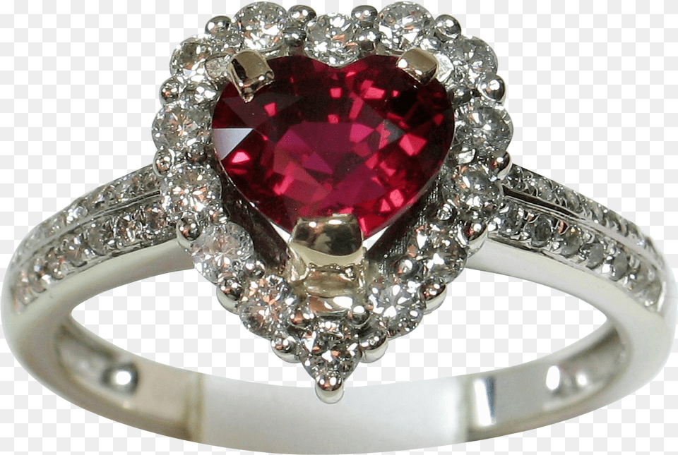 Download Diamond Diamond Heart Shaped Ruby Ring, Accessories, Jewelry, Gemstone, Silver Png