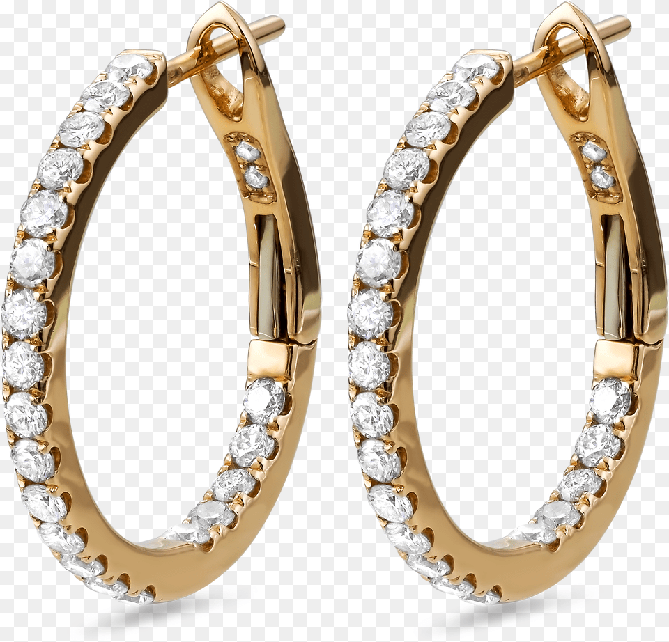 Download Diamond Earrings In 18k Rose Gold Earring With Diamond, Accessories, Gemstone, Jewelry Free Png