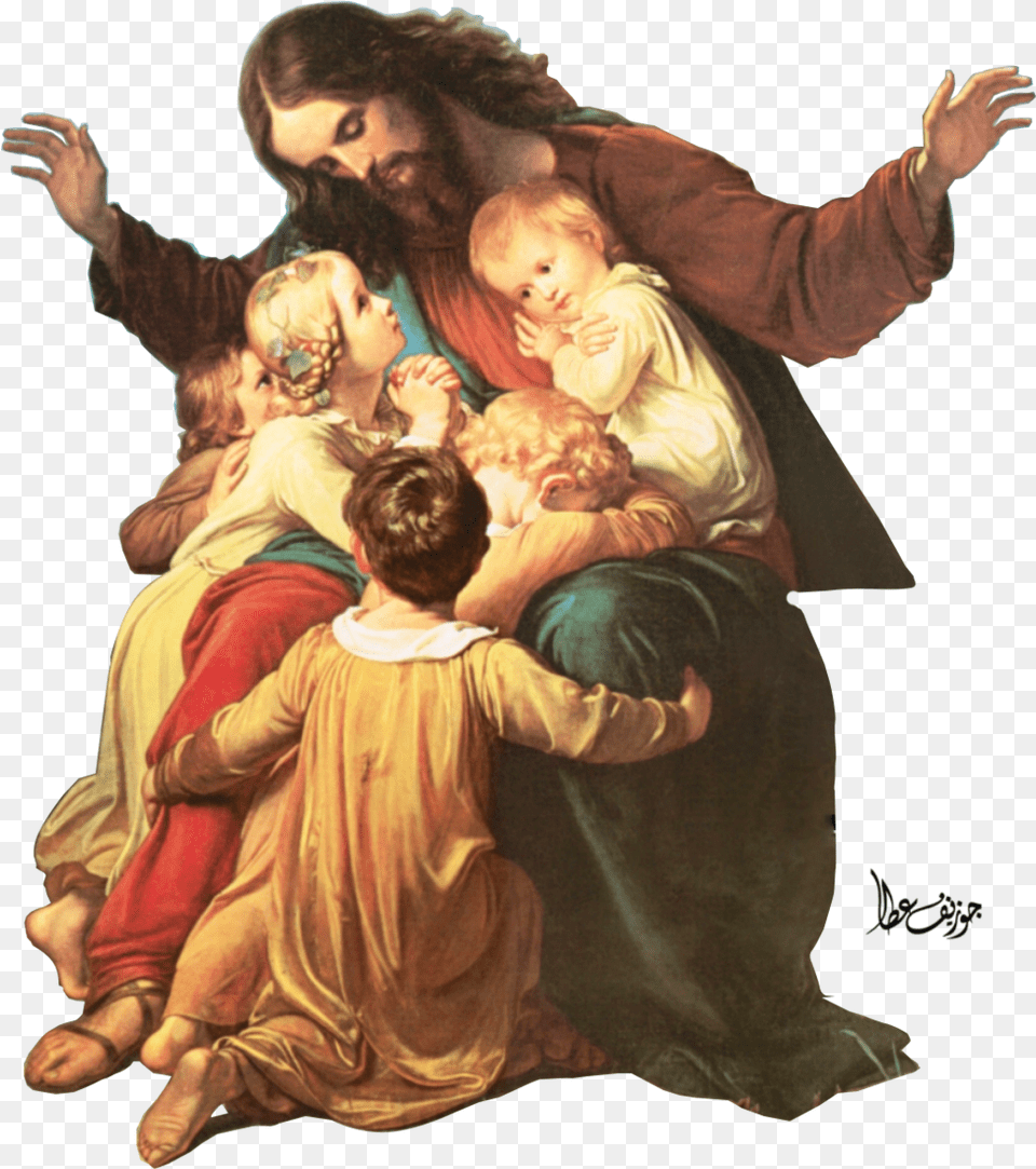 Download Divinity Christ Holy People God Is Life Hq Jesus With Child, Art, Painting, Adult, Male Png