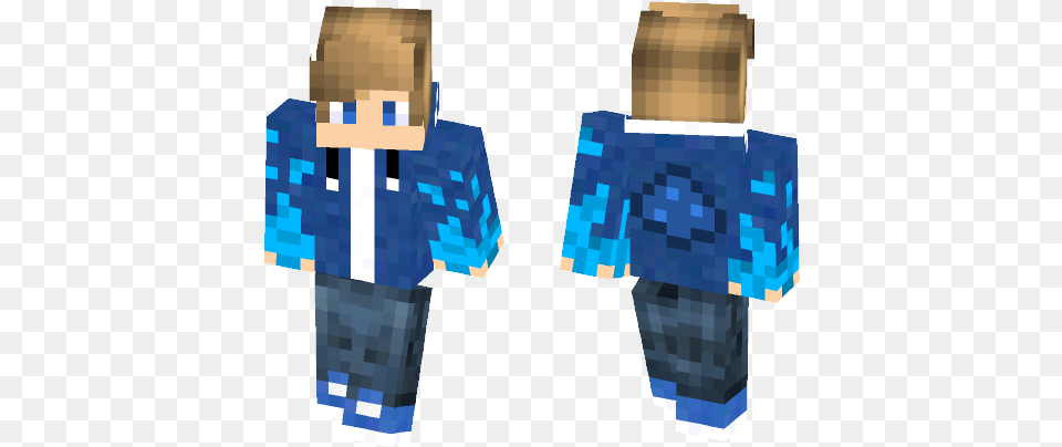 Download Double Blue Flame Minecraft Skin For Anime Boy Minecraft Skin, Clothing, Shirt, Pants, Person Png Image