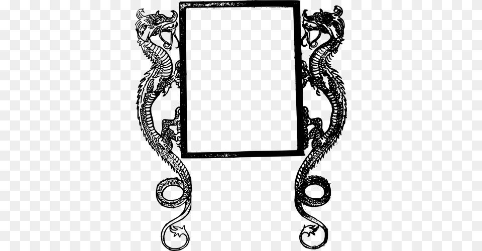 Dragon Frame Clipart Picture Frames Dragon Clip Art, Gray Free Png Download