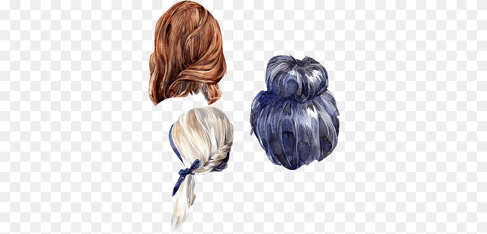Drawing Hairstyle Watercolor Painting Illustration Watercolour Hair Drawing, Adult, Female, Person, Woman Free Png Download