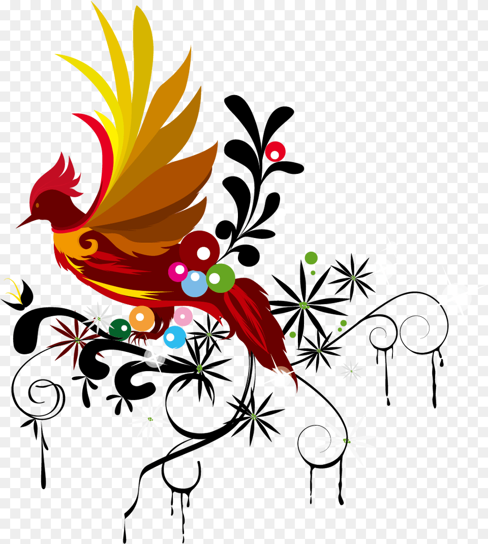 Download Drawing Phoenix Watercolor Banner Vector Graphics Graphic Design Works Hd, Art, Floral Design, Pattern Png