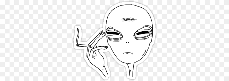 Download Drawn Alien Abstract Alien Smoking Smoke Aesthetic Drawing, Baby, Person, Art, Face Free Transparent Png