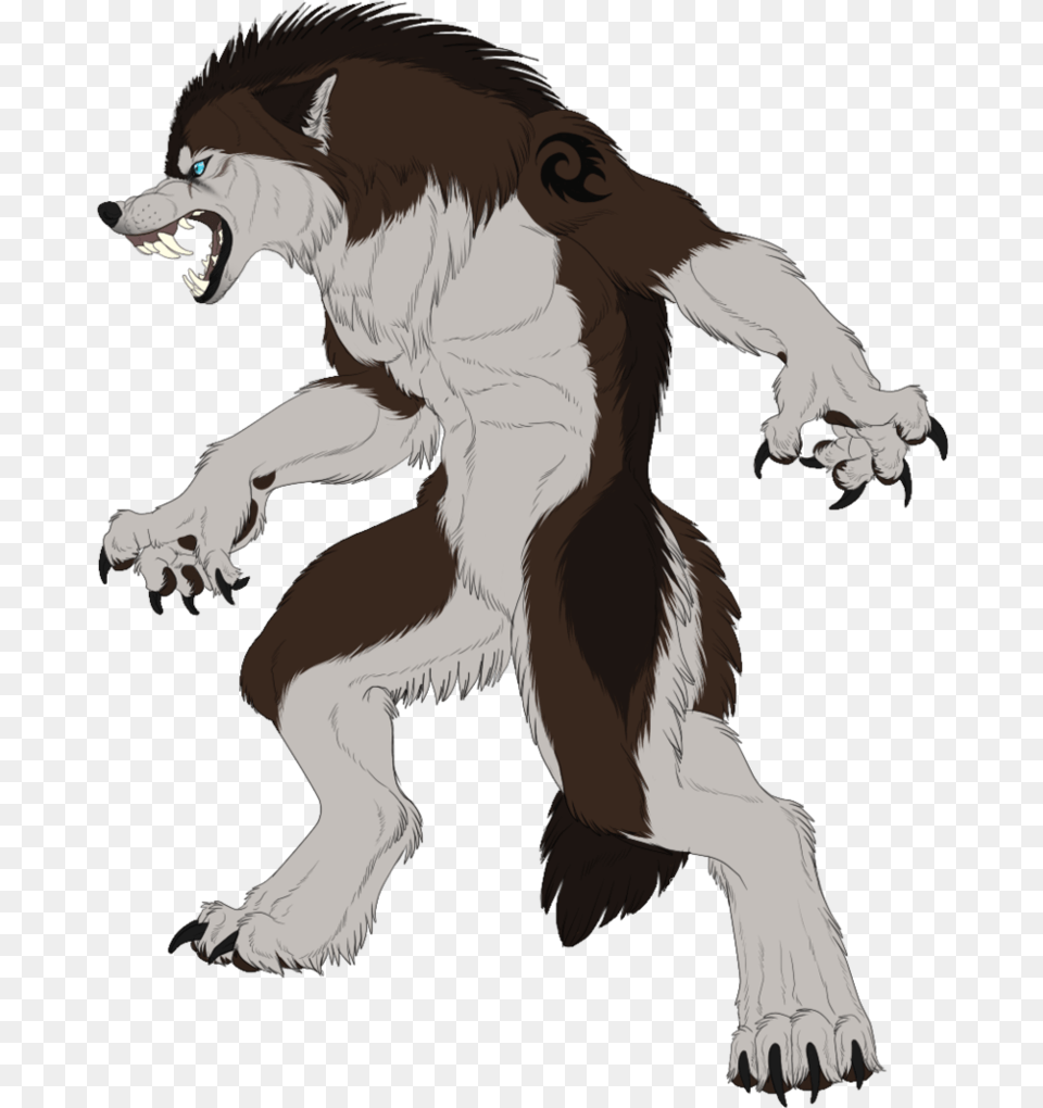 Download Drawn Wolfman Mixed Animal Fenrirsulfer Werewolf Lines, Electronics, Hardware, Dinosaur, Reptile Png Image