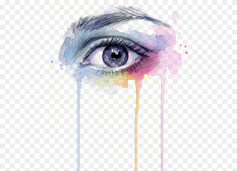 Dripping Drawing Eye Eye Painting With Watercolor Painting Of Eye, Art, Modern Art, Person, Graphics Free Png Download