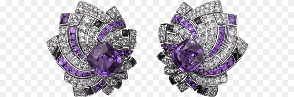 Download Earrings With Purple Diamonds Purple Diamond, Accessories, Gemstone, Jewelry, Ornament Png