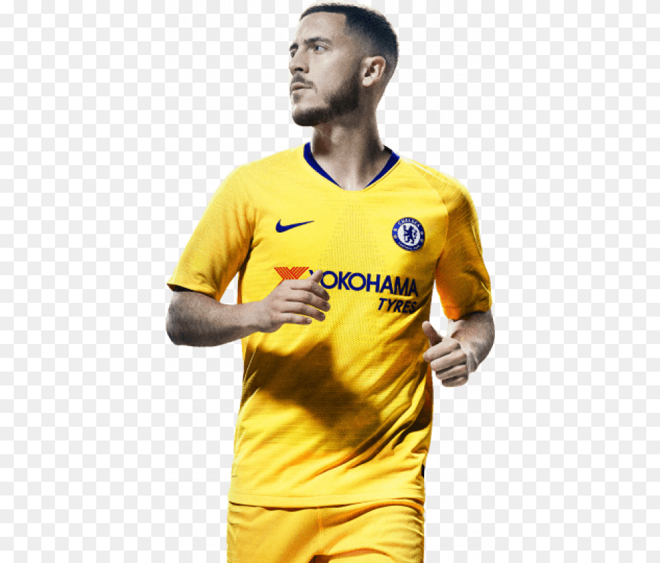 Download Eden Hazard Background Eden Hazard Chelsea 2019, T-shirt, Person, Shirt, Head Free Png