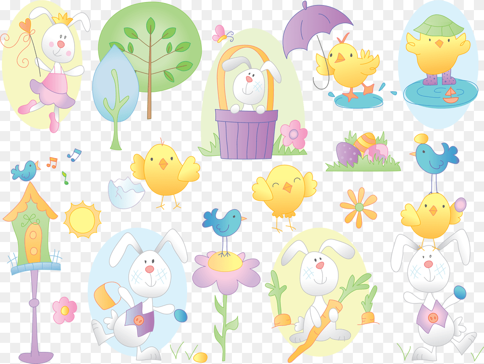 Download Egg Easter Bunny Happy Frame Clipart Cartoon, People, Person, Animal, Bird Png