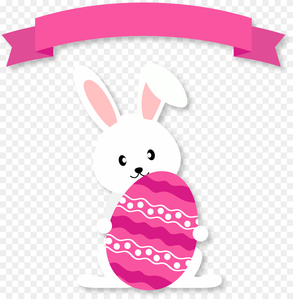Egg Rabbit With Bunny Ribbon Easter Clipart Easter Eggs Bunny Vector, Food, Nature, Outdoors, Snow Free Png Download