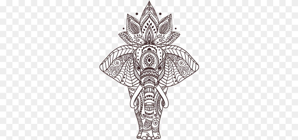 Download Elephant Head Design Mandala Art Coloring Pages Easy Animal Mandala Drawing, Cross, Symbol, Mammal, Wildlife Png Image