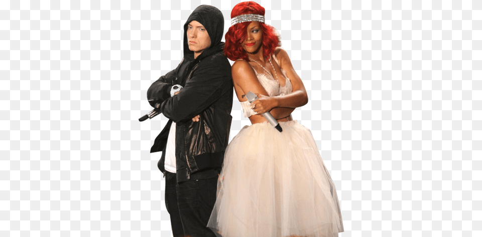 Download Eminem Rihanna Eminem And Rihanna 2019, Adult, Person, Jacket, Female Free Transparent Png