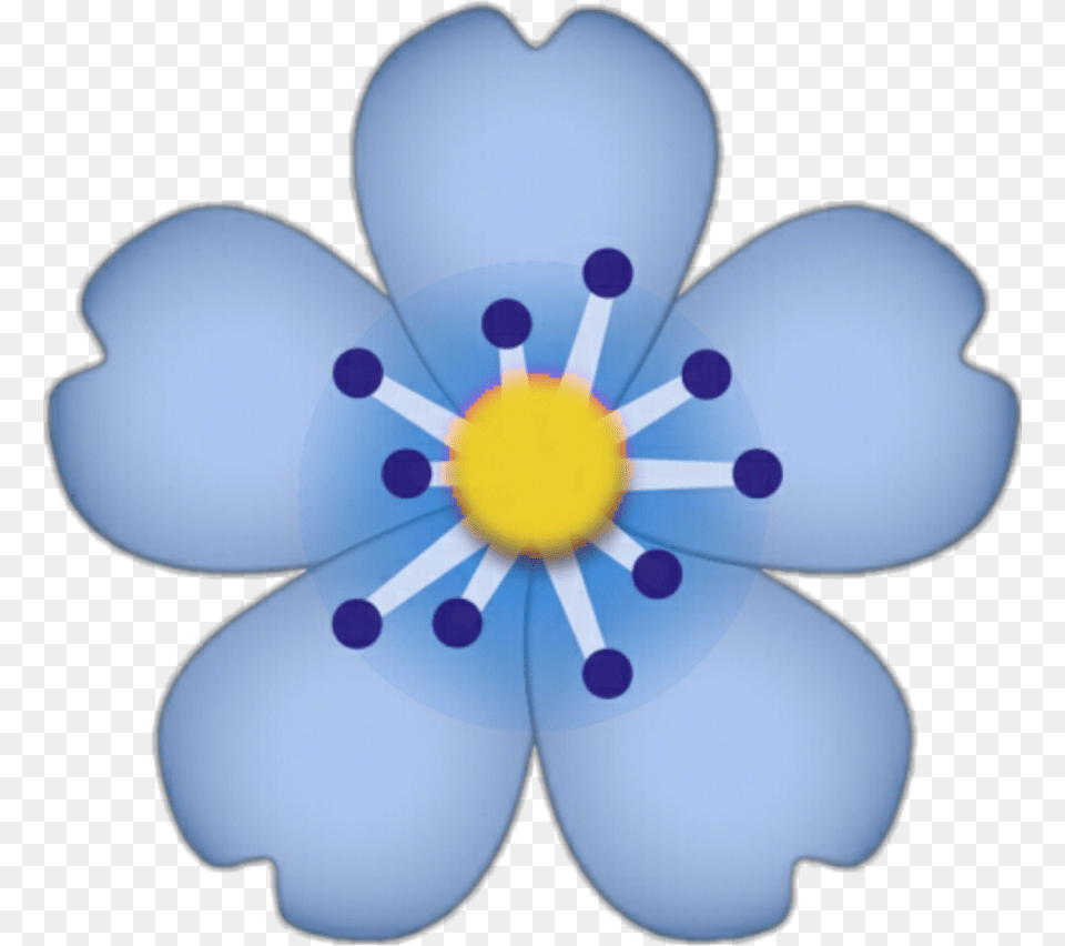 Emoji Apple Iphone Flower Fleur Cute Blue Pink Flower Emoji, Anemone, Anther, Plant, Daisy Free Png Download