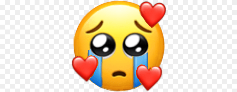 Download Emoji Crying Begging Hearts Puppy Puppyeyes Heart Eyes Crying Emoji, Balloon Png