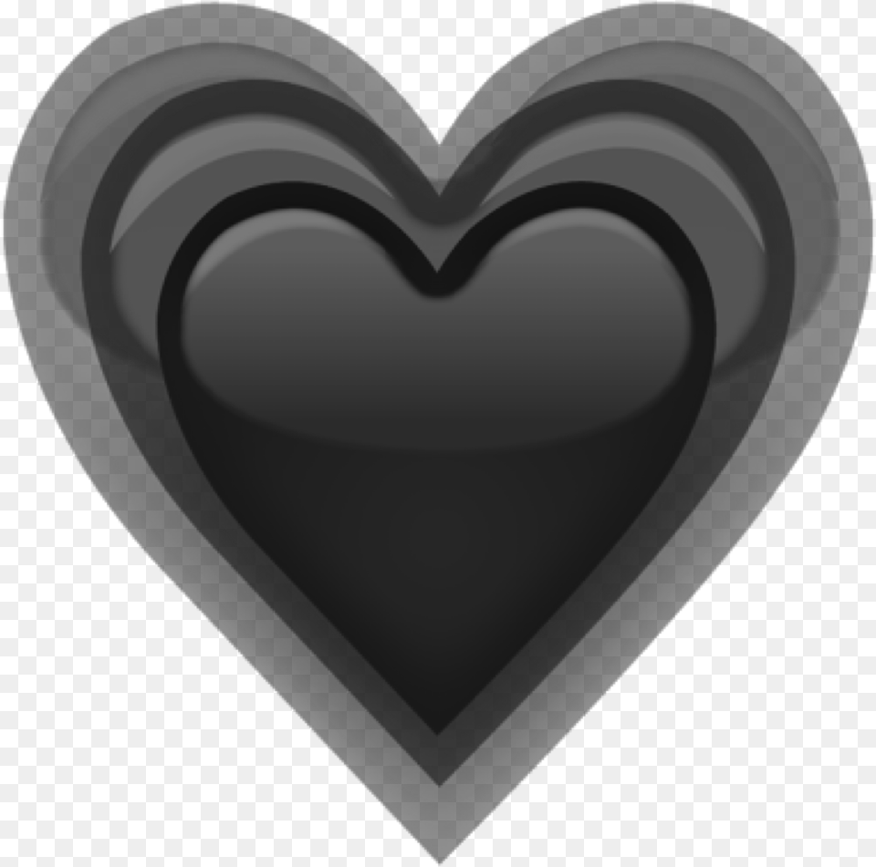 Download Emoji Heart Black Grey Solid Free Png