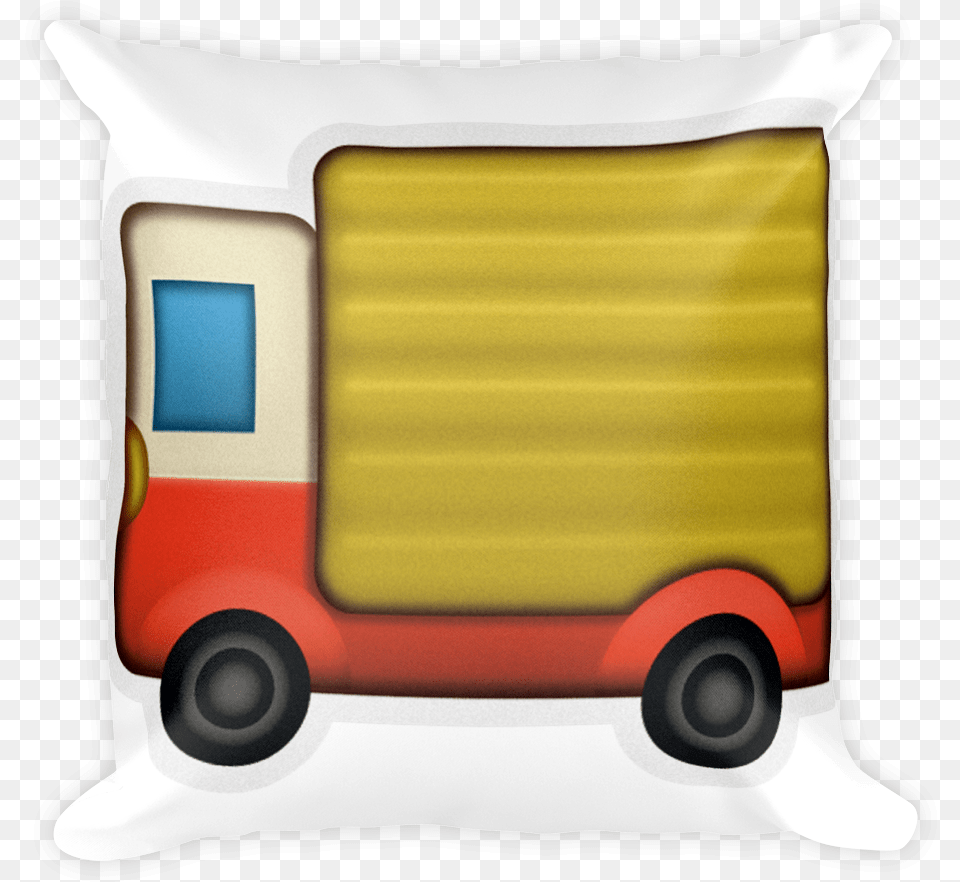 Emoji Pillow Delivery Truck Car Image With Emoji, Cushion, Home Decor, Machine, Wheel Free Png Download