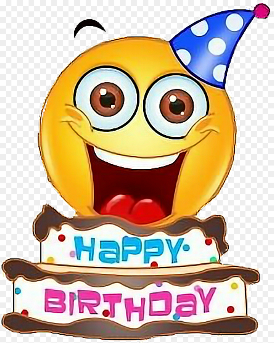 Download Emoji Sticker Happy Birthday Emoji Stickers, Clothing, Hat, Balloon, Birthday Cake Free Transparent Png