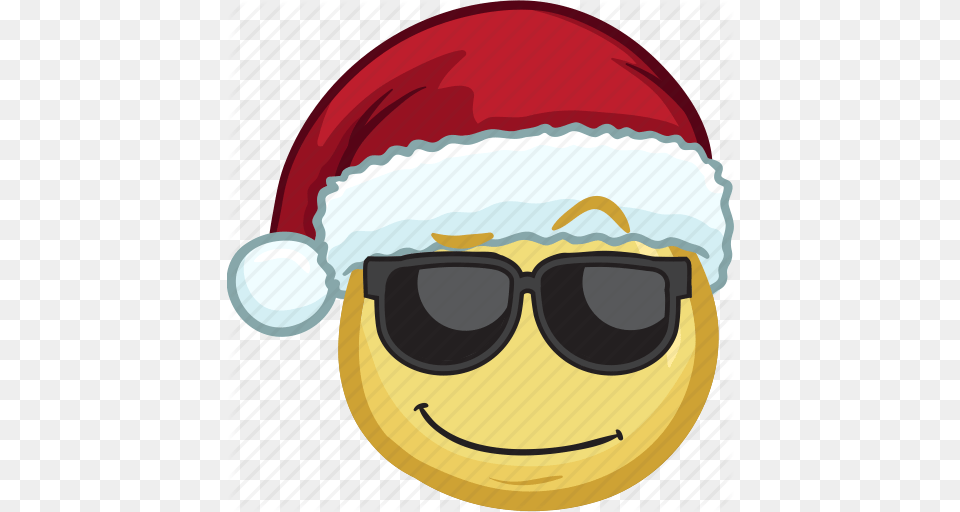 Emoji With Santa Hat Clipart Santa Claus Santa Suit Clip, Accessories, Clothing, Cap, Sunglasses Free Png Download