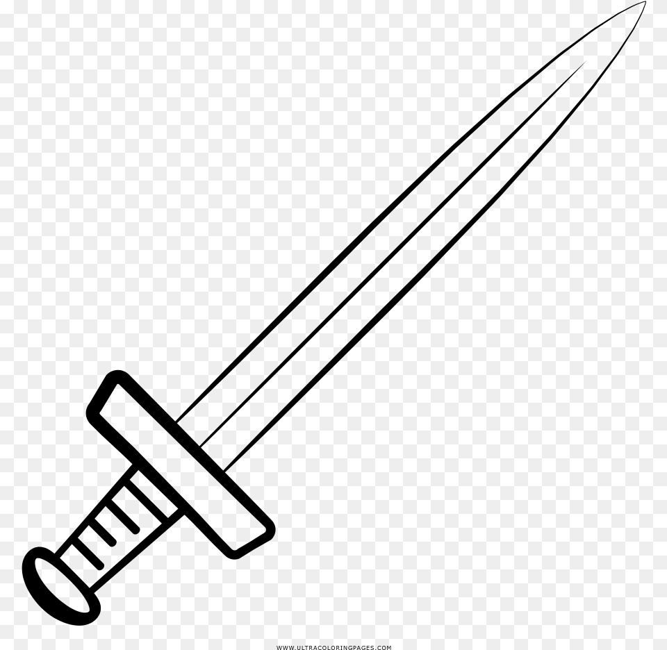 Download Espada Para Colorear Clipart Sword Drawing Drawing, Gray Png Image
