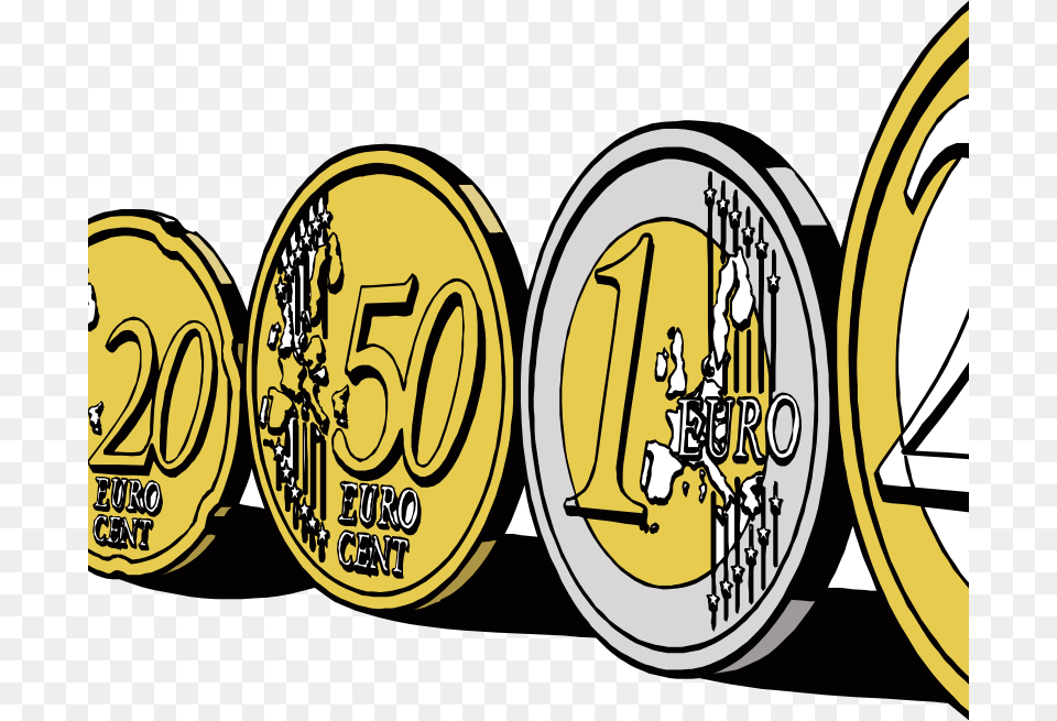 Download Euro Clipart Euro Coins Clip Art Money Coin Yellow, Text Free Transparent Png