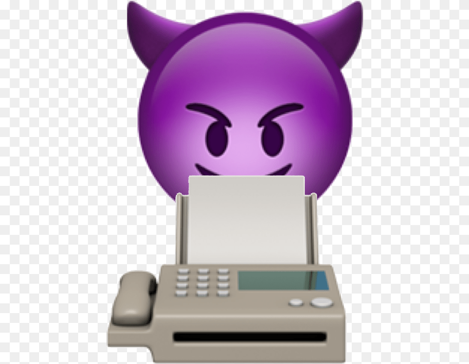 Download Evil Face Hovering Over Fax Machine Emoji Iphone Fax Emoji Iphone, Electronics, Computer Hardware, Hardware, Appliance Png Image