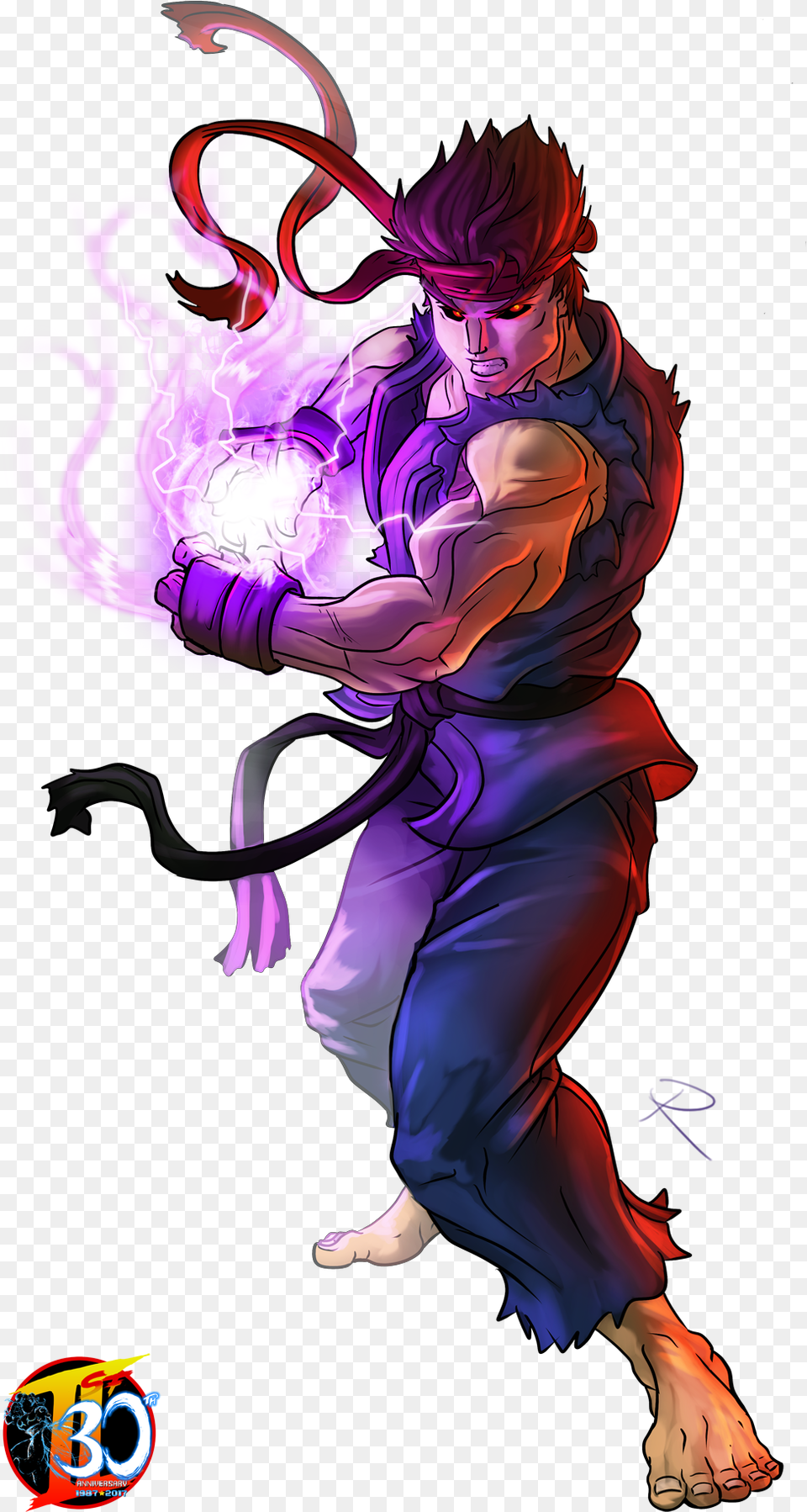 Download Evil Ryu By Robbie Reilly Evil Ryu Street Fighter, Purple, Book, Comics, Publication Free Png