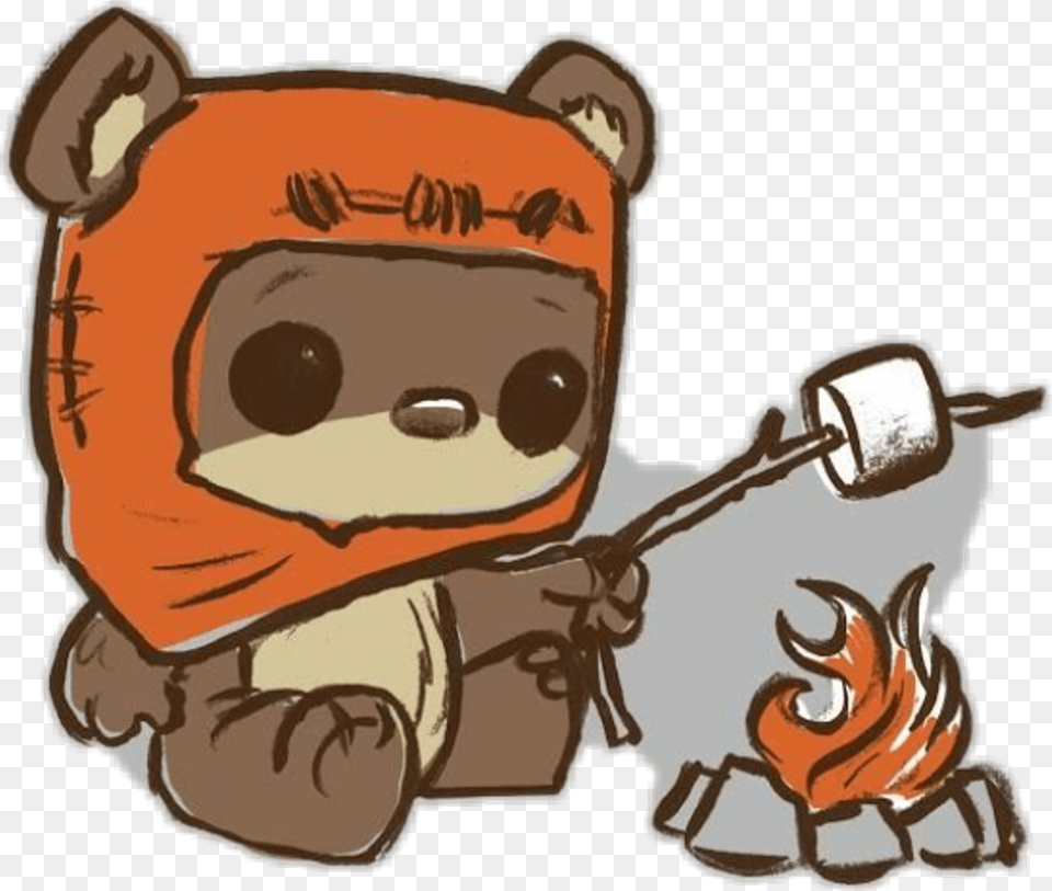 Download Ewok Chibi Star Wars Campfire Svg Royalty Free Star Wars Ewok Drawing, Baby, Person, Face, Head Png