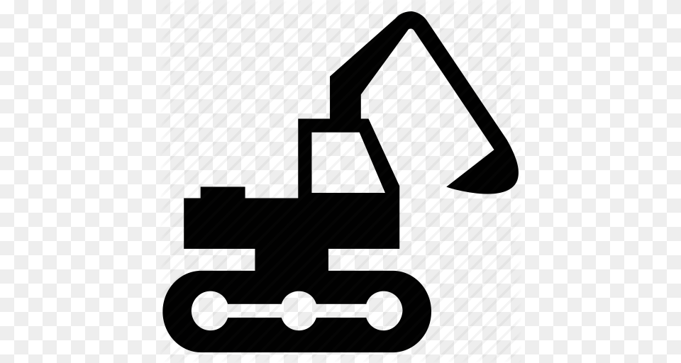 Download Excavator Symbol Clipart Construction Excavator Computer, Construction Crane, Grass, Plant Free Transparent Png