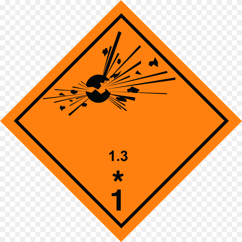 Download Explosion With Fire Clase 1 Explosivos 12 Mercancias Peligrosas Clase, Sign, Symbol, Road Sign Png Image