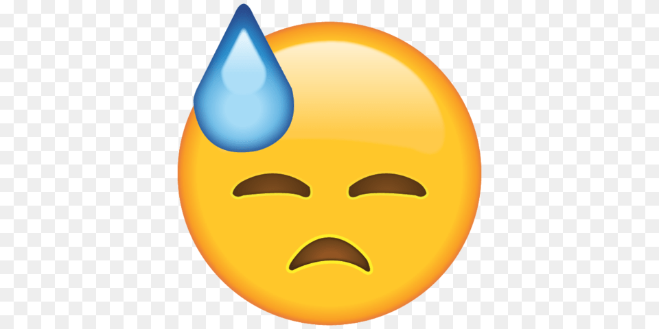 Face With Cold Sweat Emoji Emoji Island, Clothing, Hat, Astronomy, Moon Free Png Download