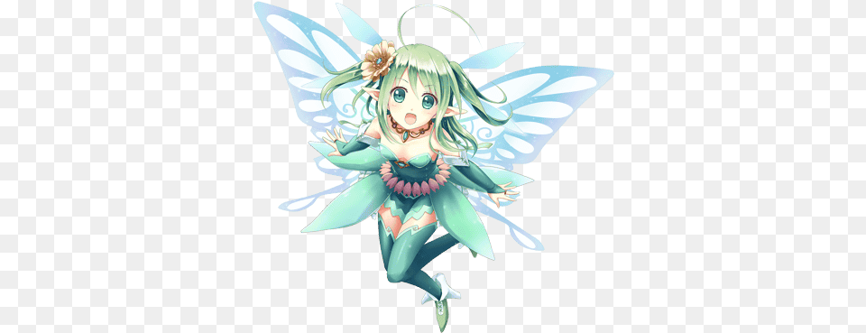 Download Fairy Picture Anime Fairy Girl Green Hair, Book, Comics, Publication, Person Free Transparent Png