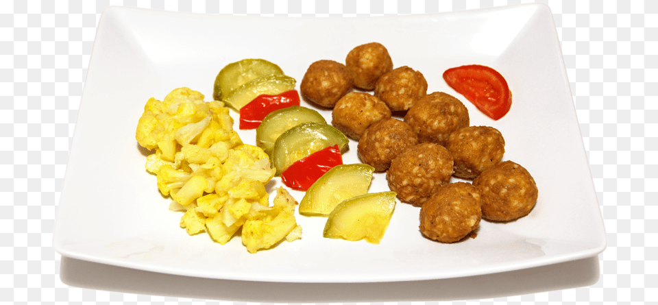 Download Falafel Image For Food, Food Presentation, Plate, Ketchup Png