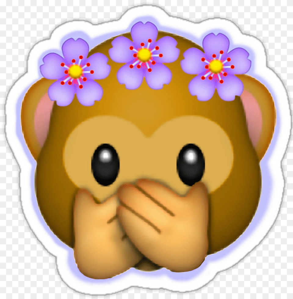 Download Falling Rose Emoji Flower Crown Monkey Emoji, Toy, Body Part, Hand, Person Free Transparent Png