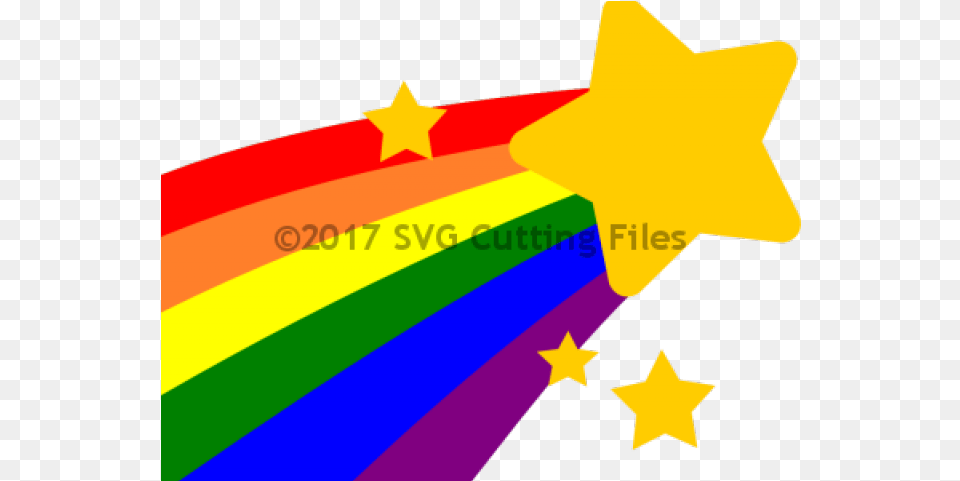 Download Falling Stars Clipart Rainbow Rainbow With A Shooting Star, Star Symbol, Symbol, Dynamite, Weapon Png Image