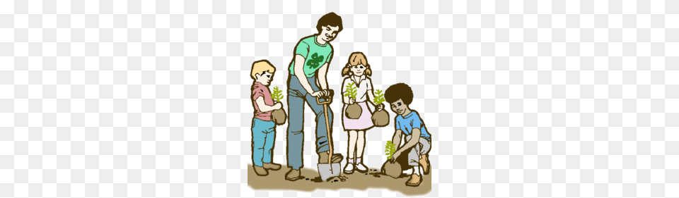 Download Family Planting Trees Clipart Tree Planting Clip Art, Baby, Pants, Person, Clothing Png