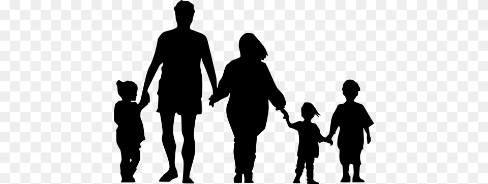 Family Silhouette Clipart Silhouette Clip Art, Gray Free Png Download