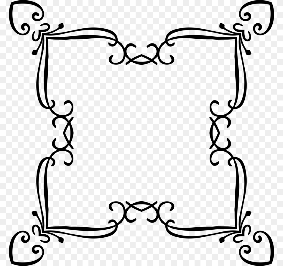Download Fancy Scroll Clipart Clip Art White Black Text Font, Gray Free Png
