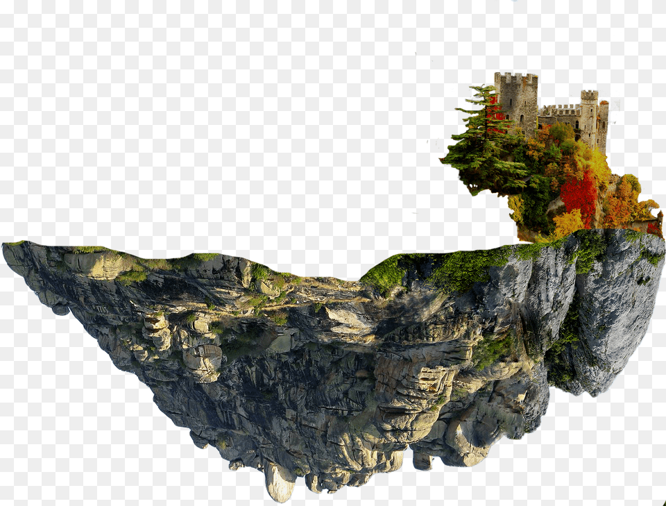 Download Fantasy Castle Picture For Fantasy, Water, Sea, Cliff, Land Free Png
