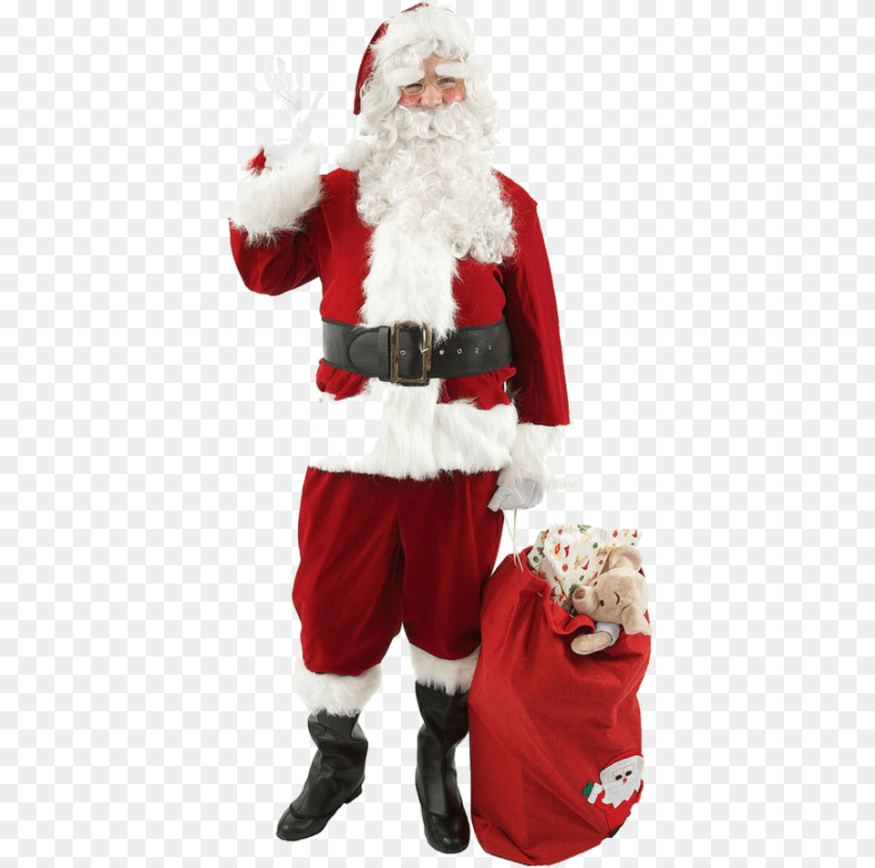 Download Father Christmas Transparent Santa Father Christmas Transparent Background, Person, Teddy Bear, Toy, Clothing Png Image