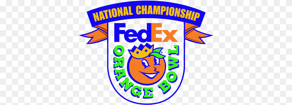 Download Fedex Orange Bowl Logo Image With No Background Happy, Badge, Symbol, Face, Head Free Transparent Png